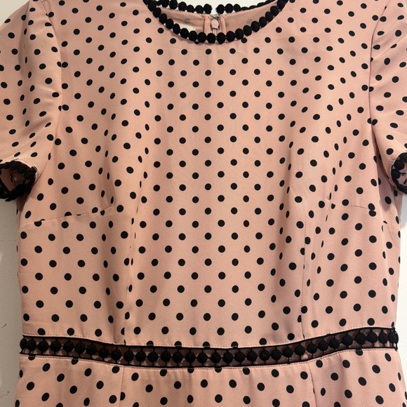 Hobbs London Maria Polka Dot Size 4 Blush Pink Fit & Flare Midi Dress - Picture 7 of 16